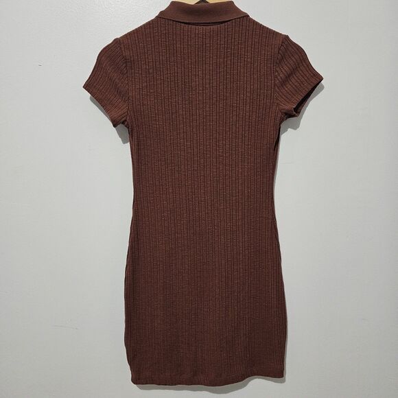 Wild Fable - Dress Ribbed Collared Polo Button Down - Size XS - Brown - Picture 3 of 8